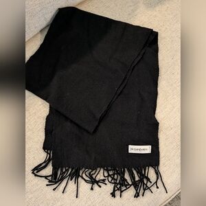 Yves Saint Laurent Black Fringe Scarf
